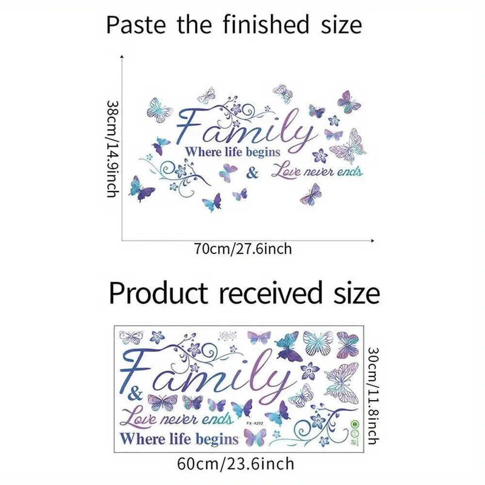 "Family Where Life Begins & Love Never Ends" Wall Decal 14.9" x 27.6" Home & Garden:Home Décor:Decals, Stickers & Vinyl Art Style Your Walls